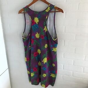 Mini tank dress Tropical Aloha Hawaii Women Purple Yellow Pink Sz XXL
